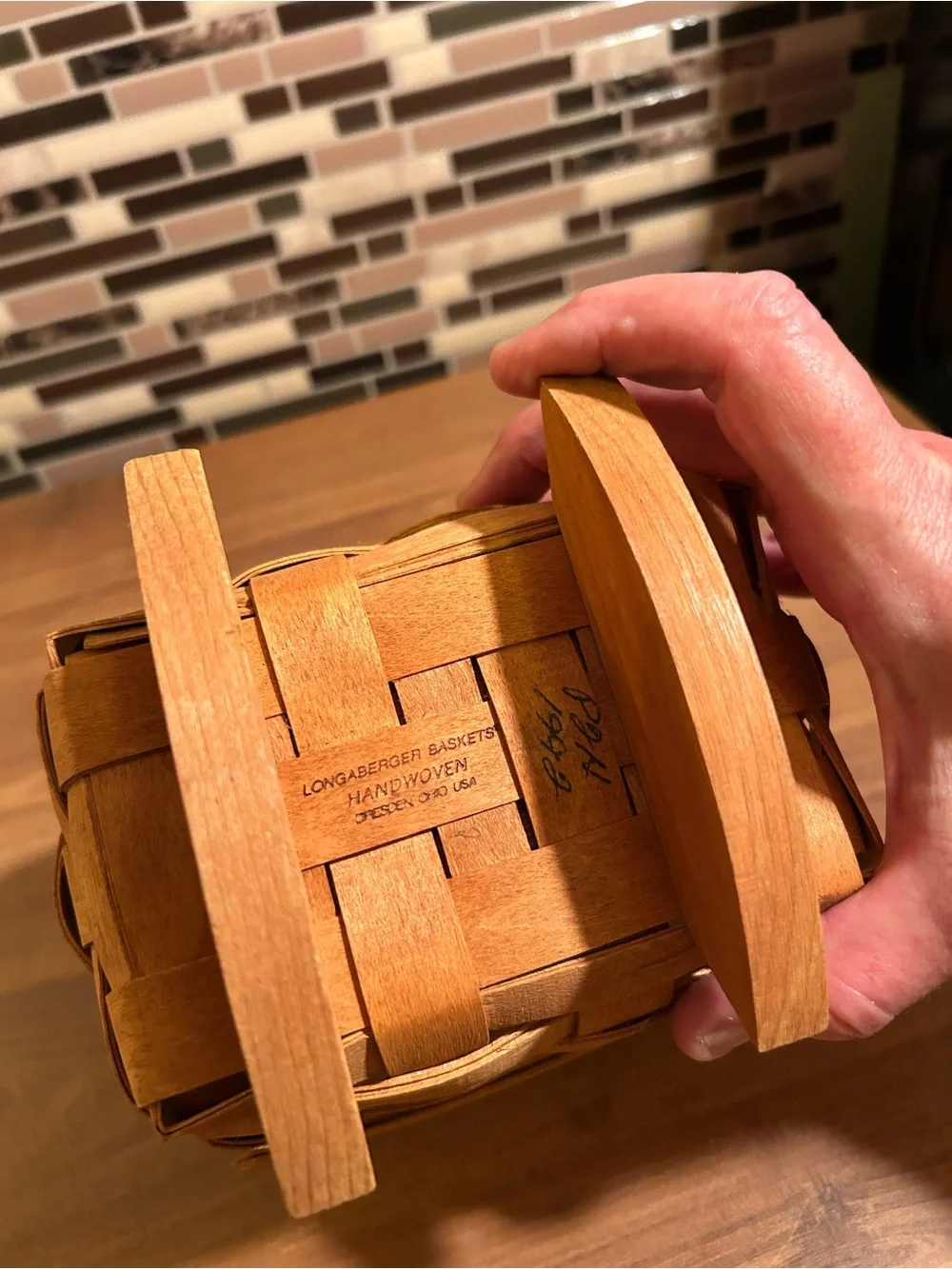 Vintage Longaberger Cradle Basket in Natural Brown